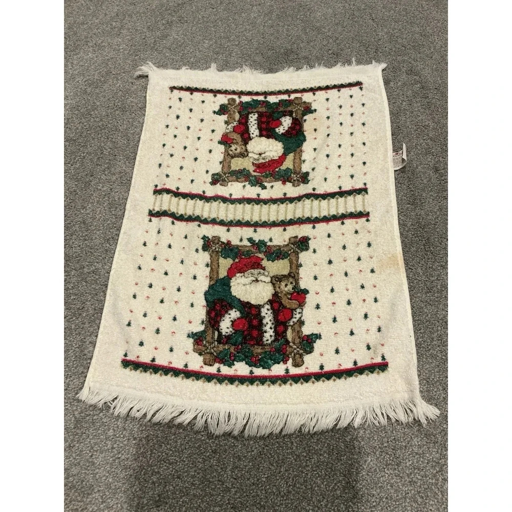 8 Vintage Christmas Washcloths/Hand Towels